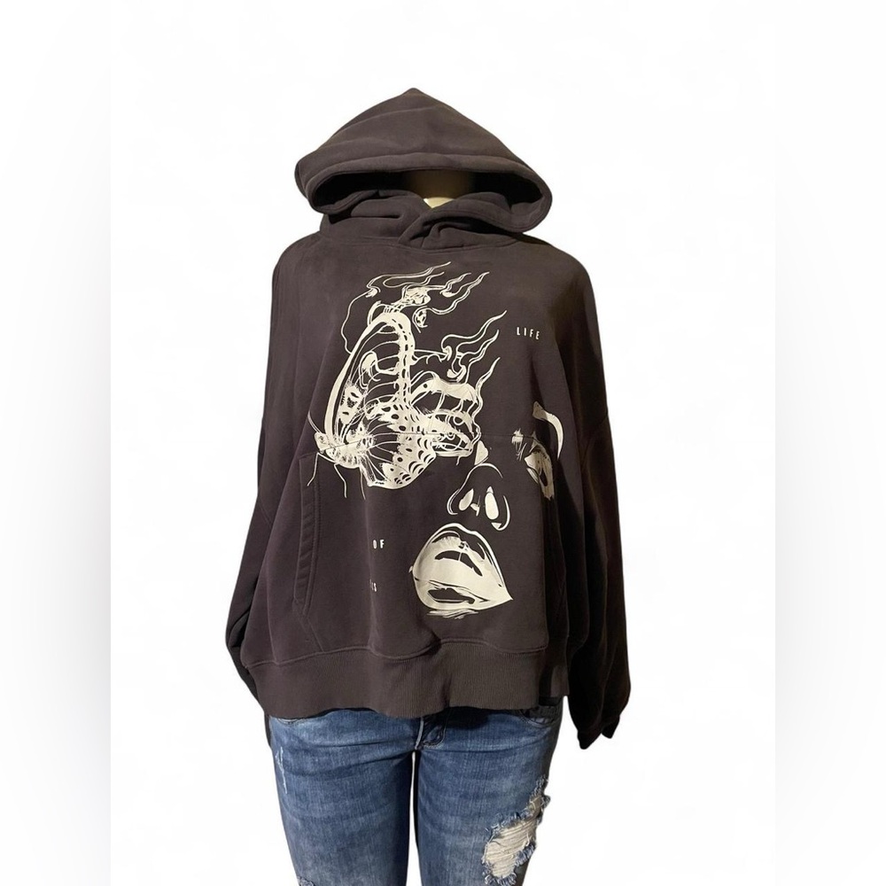 PacSun Dark Gray Artistic Hoodie - Picture 3 of 7